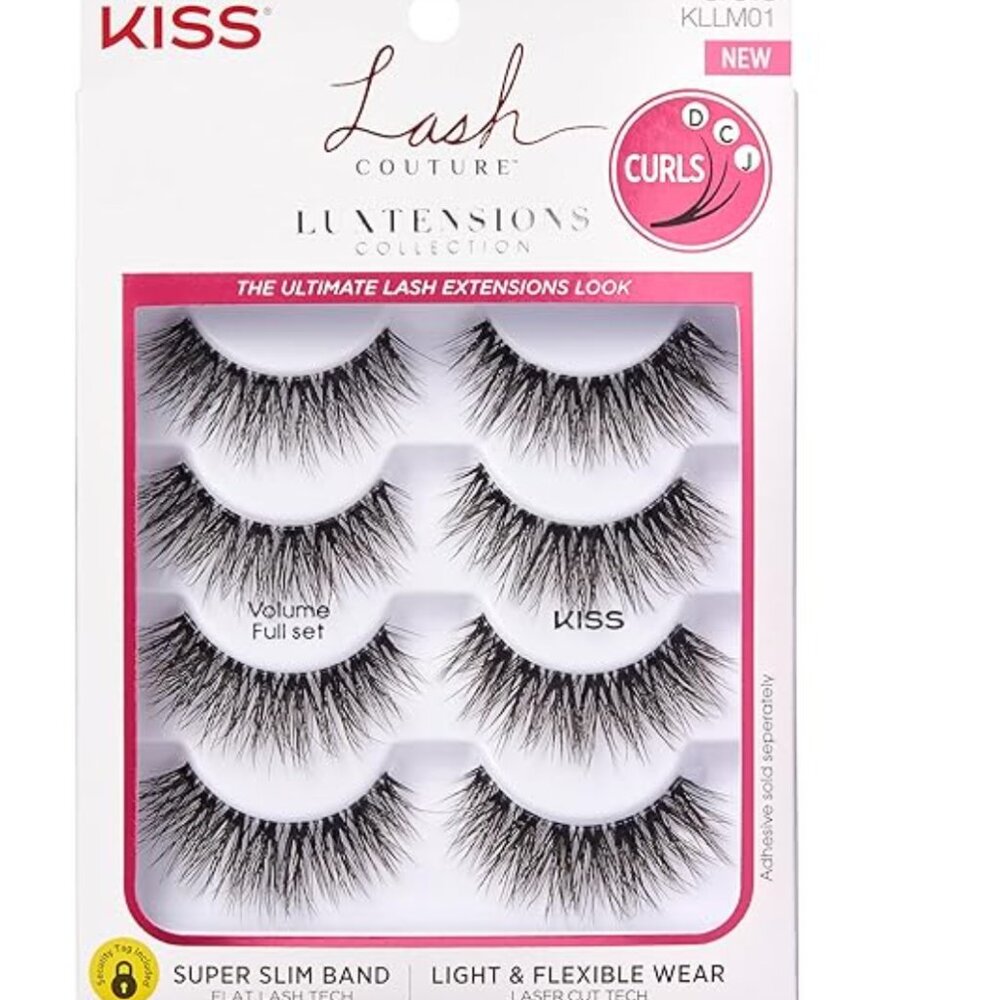 NWT KISS Lash Couture Luxtension, False Eyelashes, Volume Full Set', 14 mm